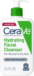 CeraVe Hydrating Facial Cleanser 16 oz for Daily Face Washing, Dry to Normal Skin